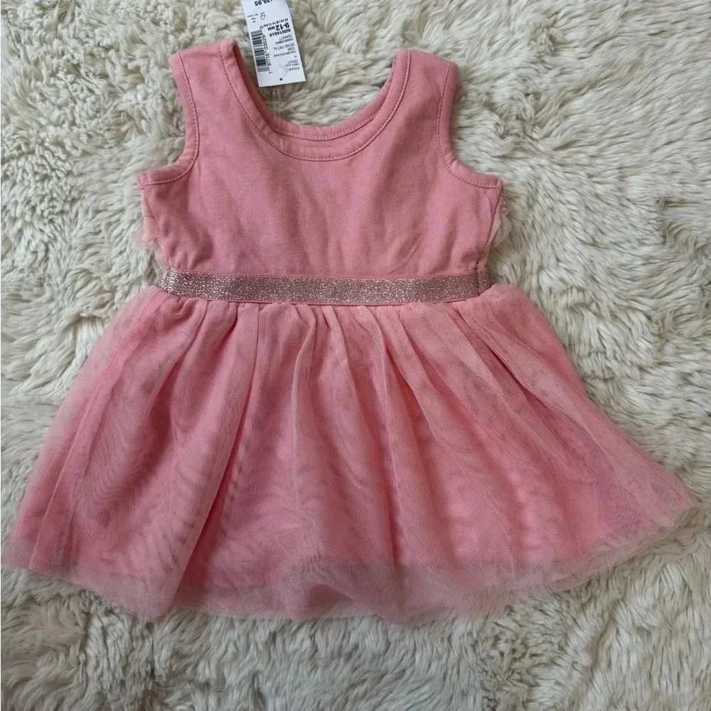 The Children’s Place toddler 9-12 months 3D Rosette Mesh fit and flare dress